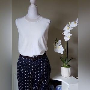 New Les Copains slightly high neck sleevless  white top without tags
